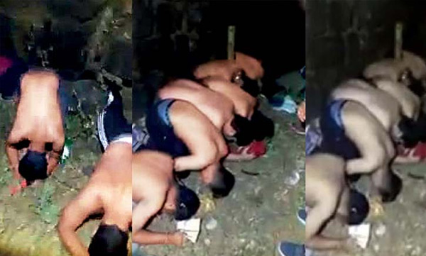 vigilantes strip eleven city men for carrying drinks