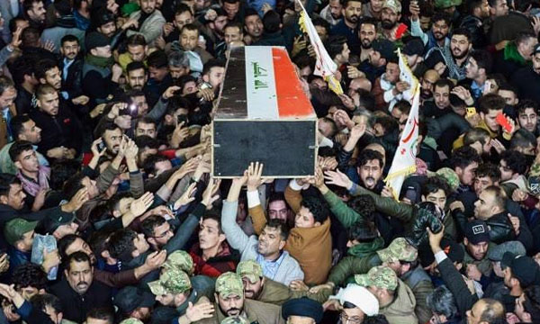 Iraqis Chant "Death To America" At Iran General's Funeral March