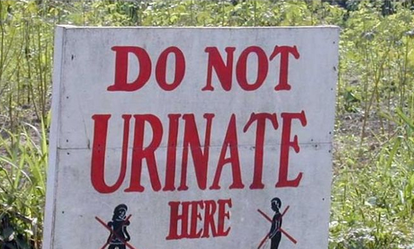 urinating in public place there will be fine