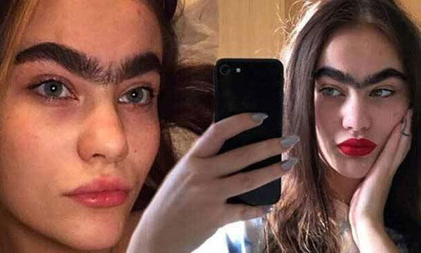 women's eyebrow image gone viral 
