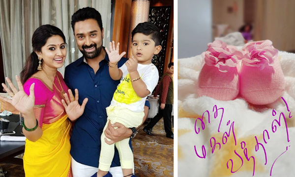 sneha and prasanna blessed with a baby girl 