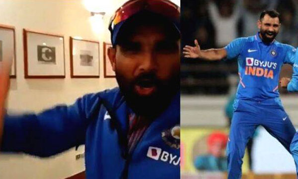 sanju samson share video of muhammad shammi 