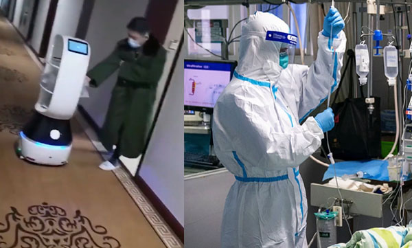 corona virus: Chinese hospital use robots to deliver medicines and food 