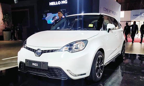 MG 3 hatchback at Auto Expo 2020
