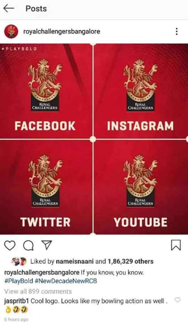 bumrah trolls on royal chellengers bangalore new logo 