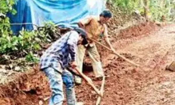 Kurumbel Augustin Joseph and his son completed the work of a 200-metre long panchayat road