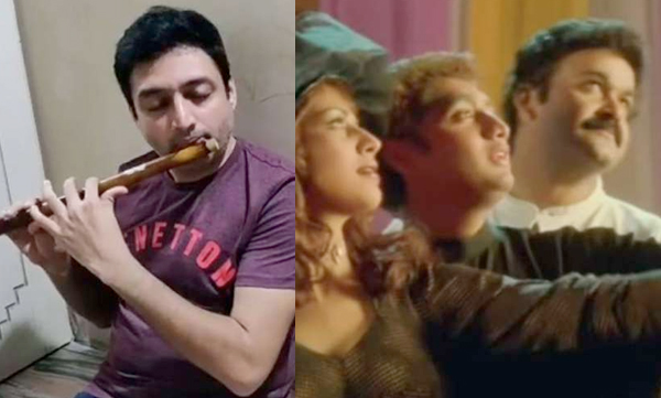 sarath das playing flute devadoothan movie song poove poove palappoove