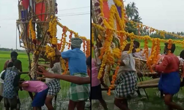 Dalits forced to take their dead through slushy fields to avoid conflict