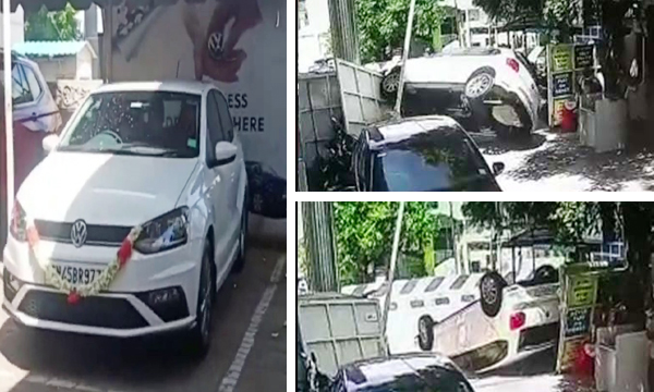 Car delivery accident in trichy 