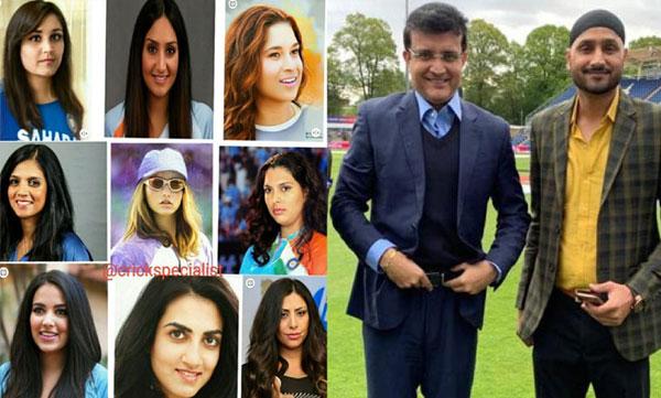 harbhajan sing shares another one of face app with indian cricket players 