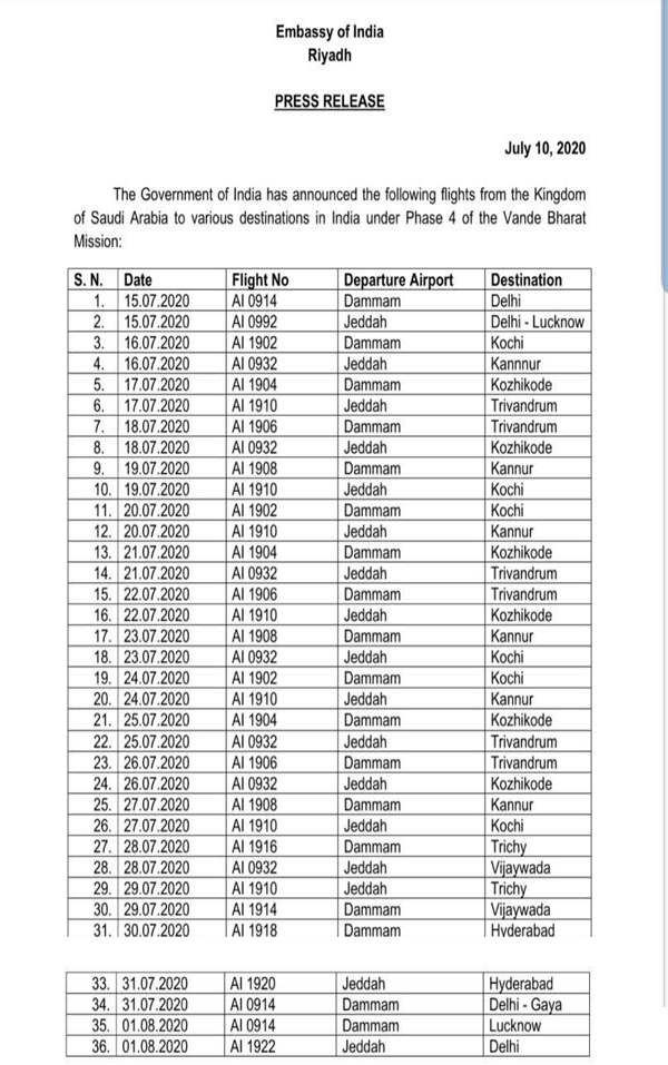 vande bharat mission