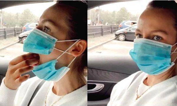 eating while wearing mask