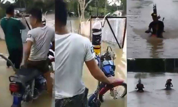 bike modified for water roads 