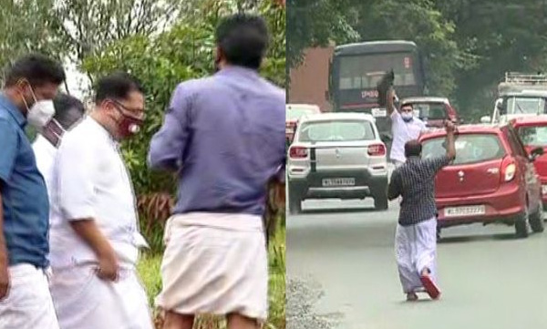 kt jaleel to trivandram youth raises black flag 