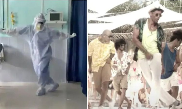 doctor dancing in front of covid patients video viral