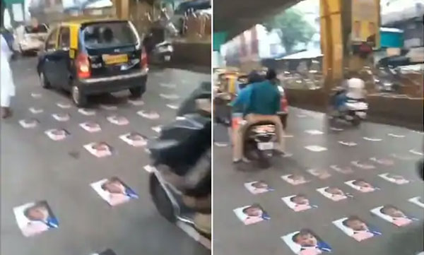 Emmanuel Macron's Posters Pasted on Roads in Mumbai's Bhendi Bazaar as Protest, Video Goes Viral