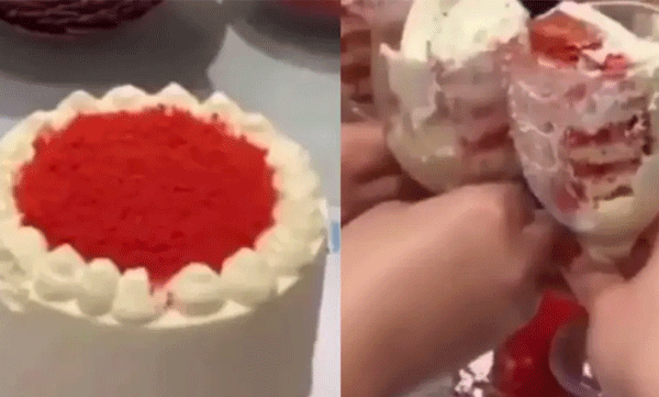 cake cutting viral video 