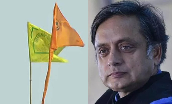 shashi tharoor slams farmers for hoisting flag in red fort