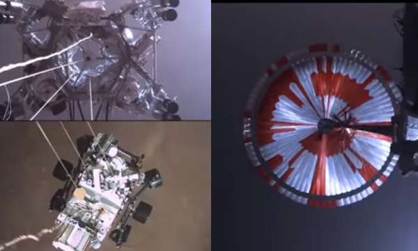 perseverance rover descent and touchdown on mars