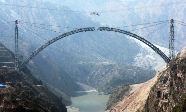 Highest railway bridge in kashmir 