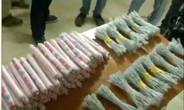 explosive devices from train