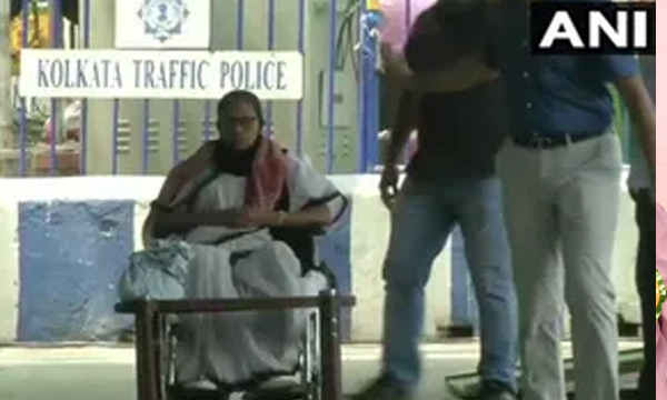 CM Mamata Banerjee stages dharna against EC's campaign ban