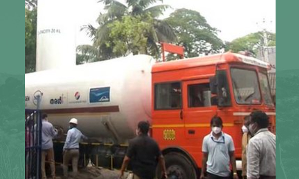9 tons of liquid oxygen allotted by the Center to the State was delivered to Kochi