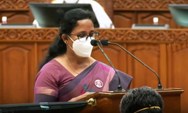 K.K. Rema swears in wearing TP Chandrasekharan's picture Badge 