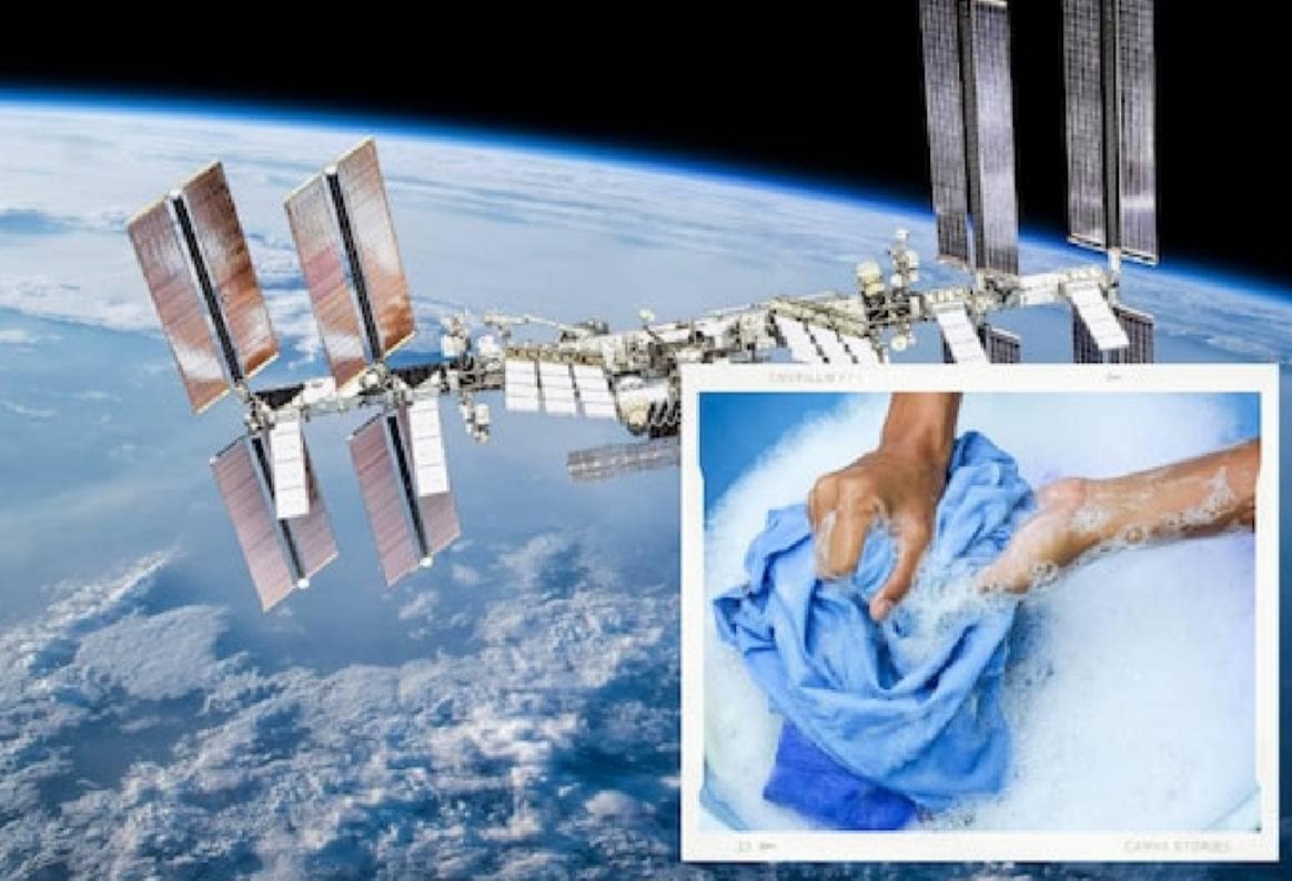Washing cloths in outer space 