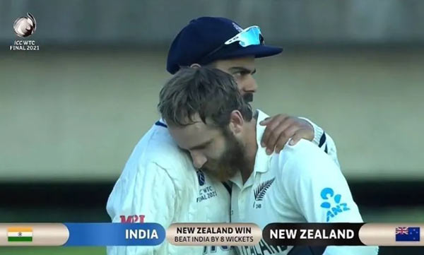 Kane Williamson reveals why he rested his head on Virat Kohli's shoulder after winning WTC title