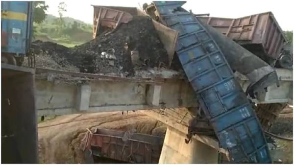 Freight train derails, falls off bridge in Madhya Pradesh