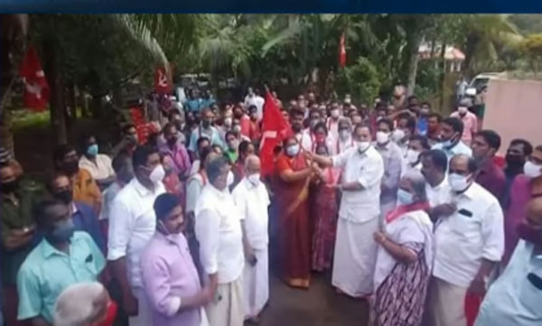 kuttoor lockdown violation; police registered case against cpm activists
