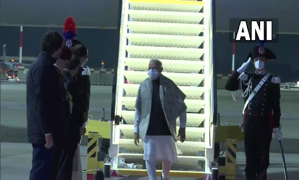 PM Narendra Modi arrives in Rome