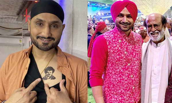 Harbhajan Singh wishes Rajinikanth a uniquely happy birthday with  Rajinikanth’s tatoo on his chest