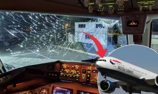 British Airways plane windscreen cracked by block of ice
