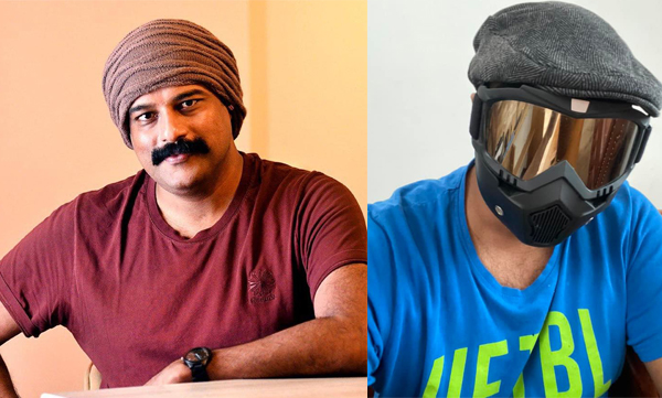 Murali Gopi shared a picture of himself wearing a three-in-one visor mask gifted by a dear friend.