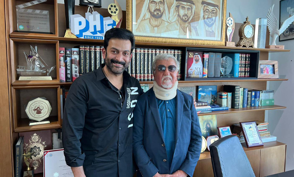 Prithviraj shares picture with Ahmad GolchinK the longest standing investor in Malayalam Cinema