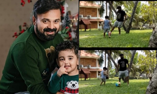 Kunchakko Boban shares football playing with son