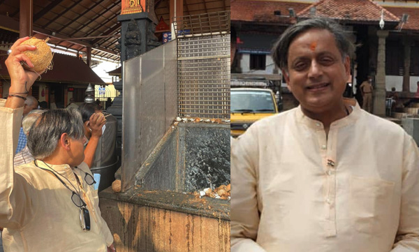 mp-shashi-tharoor-coconut-breaking-at-pazhavangadi-temple