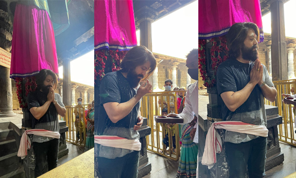 Rockstar Yash visits Narasimha Swamy Temple before KGF 2 release