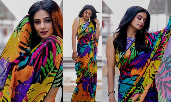 Priyamani looks elegant in colorful saree
