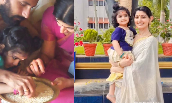 actress-divya-unni-post-video-with-daughter-in-mookambika-temple