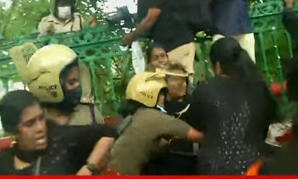 yuvamorch protest in front of secretariat