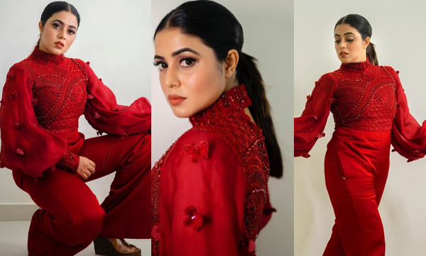 Shamna Kasim shares new photoshoot pictures in red outfit