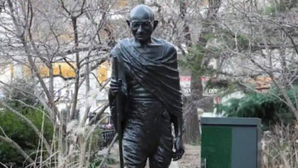 Mahatma Gandhi's statue desecrated at Hindu temple in Canada