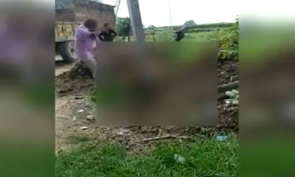 UP Man Beating Wife Tied To Electric Pole 