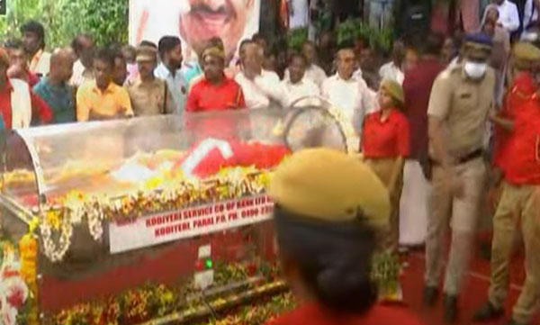 Last tribute to Kodiyeri at home