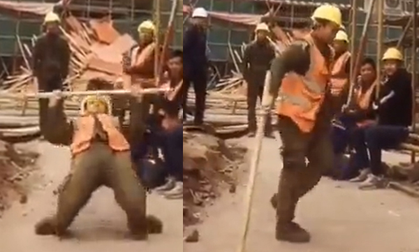 Construction worker dancing like MJ (Image Source: Twitter)