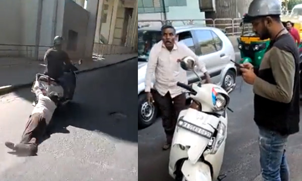71-year-old car driver dragged by scooter passenger for kilometers after argument