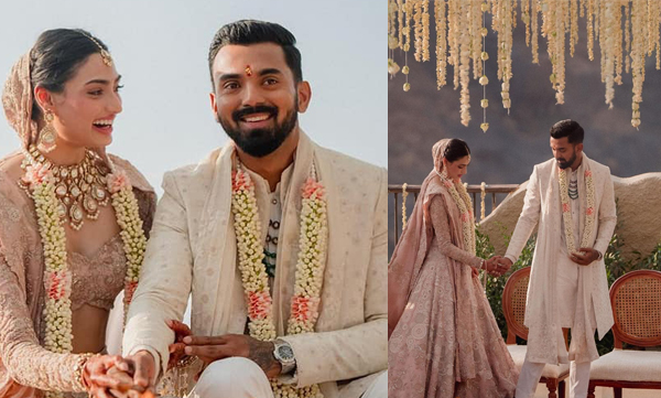 K L Rahul shares first wedding pictures with athiya shetty as husband and wife